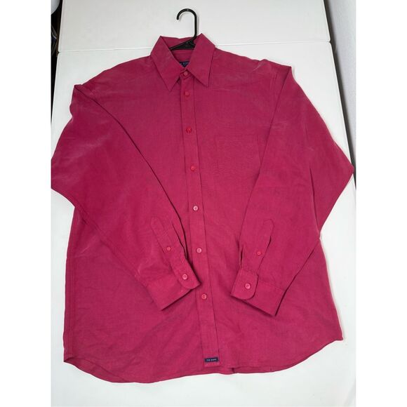 Ted Baker London Soft Polyamide Blend Burgundy Button Up Shirt Mens Size 3 - Picture 6 of 11